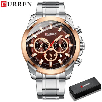 Montre à quartz CURREN pour hommes, marque de luxe, mode, affaires, montres en acier étanches pour hommes, montre-bracelet de sport, Relogio Masculino