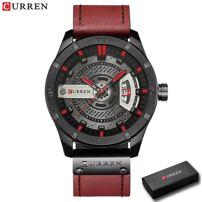 Marque de montres de luxe CURREN Montres de sport militaires pour hommes Montre à quartz pour hommes Décontractée en cuir Relogio Masculino