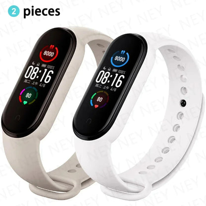 2PCS Watch Strap For Xiaomi Mi Band 7 6 5 4 3 Wristband Silicone Bracelet Wrist Straps MiBand 3/4 band6 Smartwatch Accessories