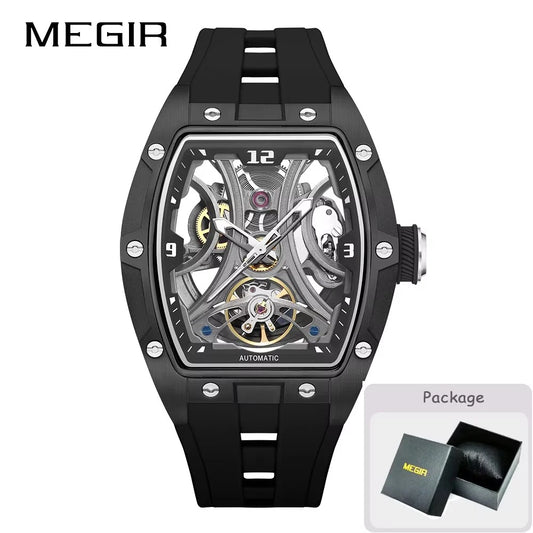 MEGIR 2026 Nouvelle montre automatique mécanique pour homme, marque de luxe, mouvement en acier inoxydable, étanche, Relogio