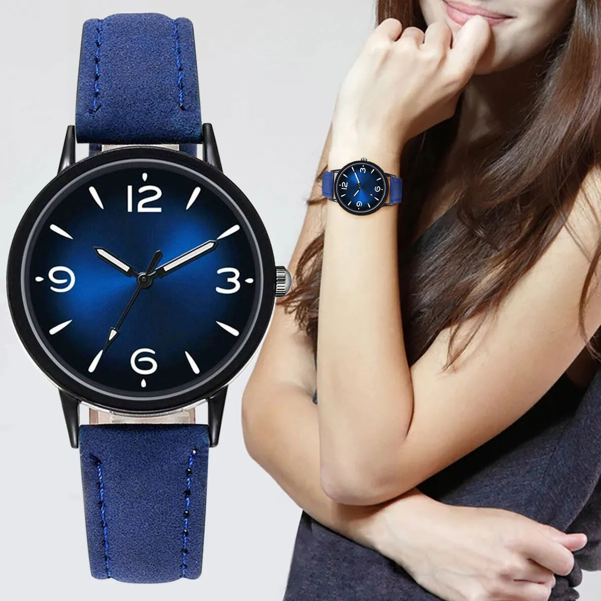 Montre en cuir PU pour femme, montre-bracelet décontractée, montres à quartz pour femme, cadeau, Reloj Mujer, Relogio Feminino