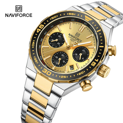 NAVIFORCE Montres Homme Quartz Tendance Affaires Classique Étanche Bracelet Acier Inoxydable Montre-bracelet Nouvelle horloge Homme en 2024