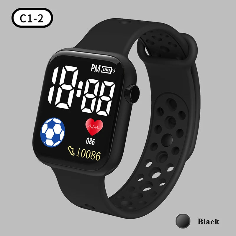 Montre numérique LED 2026 pour enfants garçons Montres de sport étanches filles Montre numérique en silicone Montre électronique décontractée pour enfants Reloj