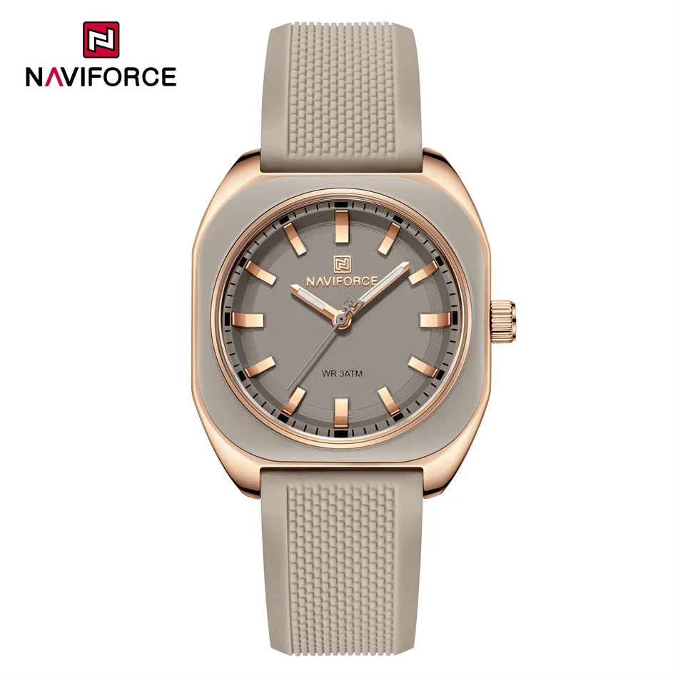 NAVIFORCE – Montre à quartz décontractée et élégante pour femme, bracelet en silicone, cadeau pour femme, montre-bracelet décontractée, Relogio Feminino