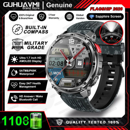 Montre connectée 2026 New T-Rex3 Pro 1100mAh Batterie GPS 5ATM Étanche Sport Course Extérieur Boussole Militaire