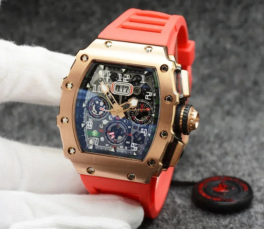 Montre RM en forme de tonneau de haute qualité, marque de luxe supérieure pour montre mécanique homme, montre automatique homme Montre Homme
