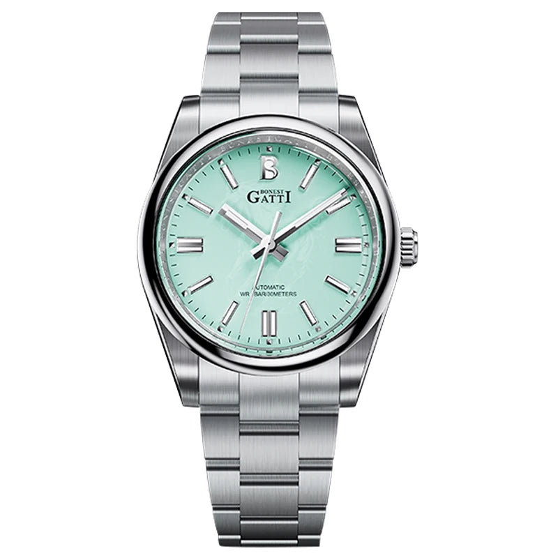 BONEST GATTI Men Automatic Watch 40mm Mechanical Wristwatch 30M Waterproof Sapphire Mirror Luminous Horse Year Dial