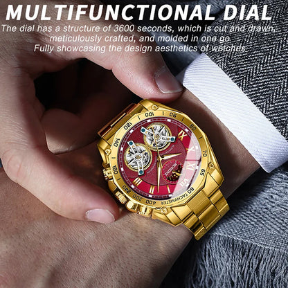 BINBOND Montre-bracelet de luxe pour homme à quartz, cadran décoratif élégant, décontractée, militaire, sport, étanche, horloge pour homme