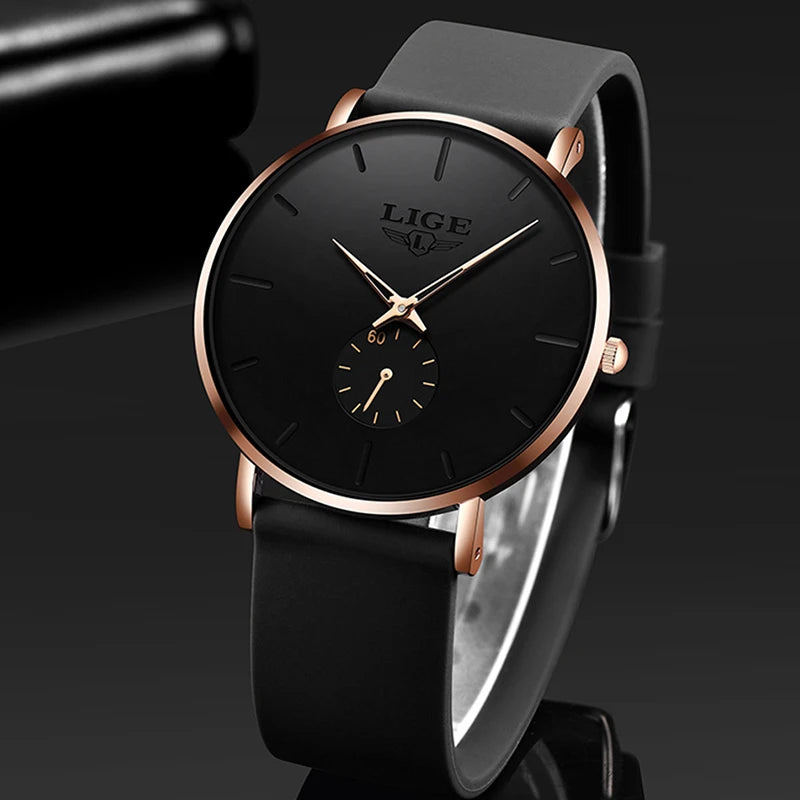 LIGE 2026 Nouvelle Montre Sport Tendance Homme, Marque de Luxe, Étanche, Simple, Ultra-Fine, Montre Homme à Quartz, Relogio Masculino