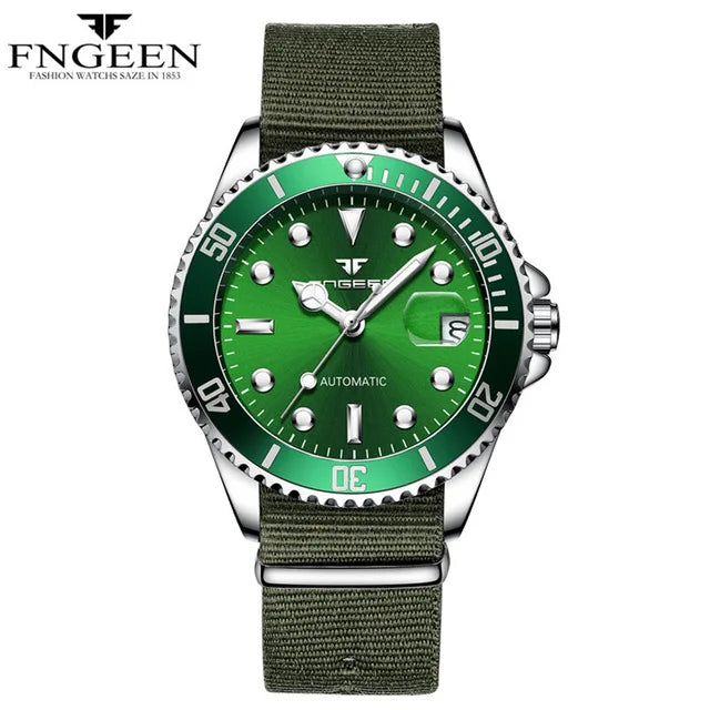 FNGEEN 9001 Luxury Brand Men Watch Steel Tourbillon Skeleton Mechanical Watches Luminous Automatic Date Diamond Wristwatch