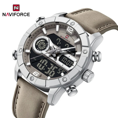 NAVIFORCE NF9263 Chronograph Genuine Leather Strap Watch