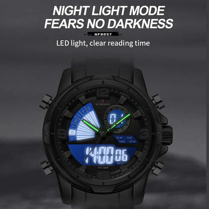 NAVIFORCE Montres de Luxe Militaires pour Hommes Chronographe Mode Alarme Montres-bracelets à Quartz pour Hommes Sports Calendrier Mensuel Étanche Cadeau