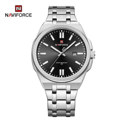 Montre à quartz NAVIFORCE pour hommes, de luxe, pour affaires, lumineuse, en acier inoxydable, étanche, calendrier, montre-bracelet, Reloj Hombre