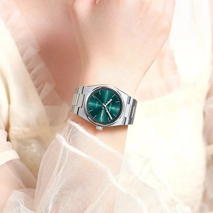 POEDAGAR Montres élégantes pour femmes Étanche Lumineux Date Semaine Montre Femme Quartz Acier inoxydable Montre-bracelet de mode pour femme