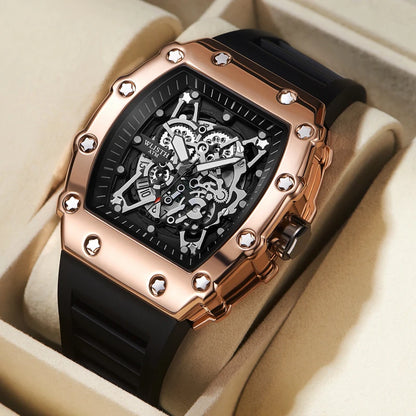 Montre de sport étanche à quartz lumineuse à grand cadran carré pour hommes