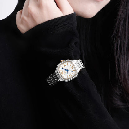 NAVIFORCE Montre de luxe pour femme, cadran carré, quartz, étanche, en acier inoxydable