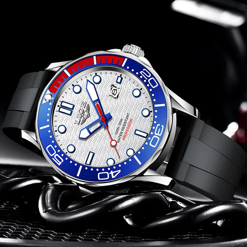 2026 LIGE Nouvelle Montre Homme D'Affaires Grande Marque Luxe Montre de Plongée Pour Hommes Étanche Date Horloge Montre de Sport Relogio Masculino+Boîte