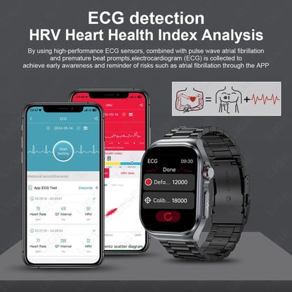 Montre intelligente LIGE AMOLED ET585 pour hommes avec ECG, surveillance de la composition sanguine, appels Bluetooth, suivi de la condition physique pour femmes, smartwatch.
