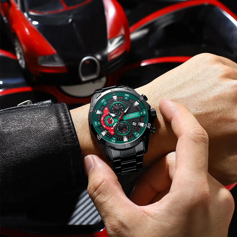 Stainless Steel Chronograph Luminous Dial Watch