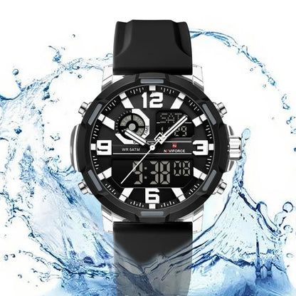 NAVIFORCE 2026 Montre homme nouvelle 5ATM étanche Double affichage Chronographe Réveil Montre-bracelet Montres tendance pour homme NF7130