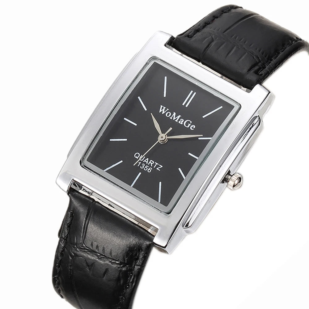 Montre à Quartz ChronoState Square Classic Femme | Montre-Bracelet Décontractée pour Femme avec Cadran Élégant Noir et Blanc