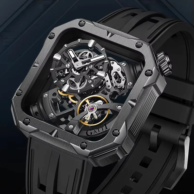 BONEST GATTI BG5804 Nouvelles Montres Mécaniques Automatiques Homme Acier Inoxydable Saphir Montres de Luxe pour Homme