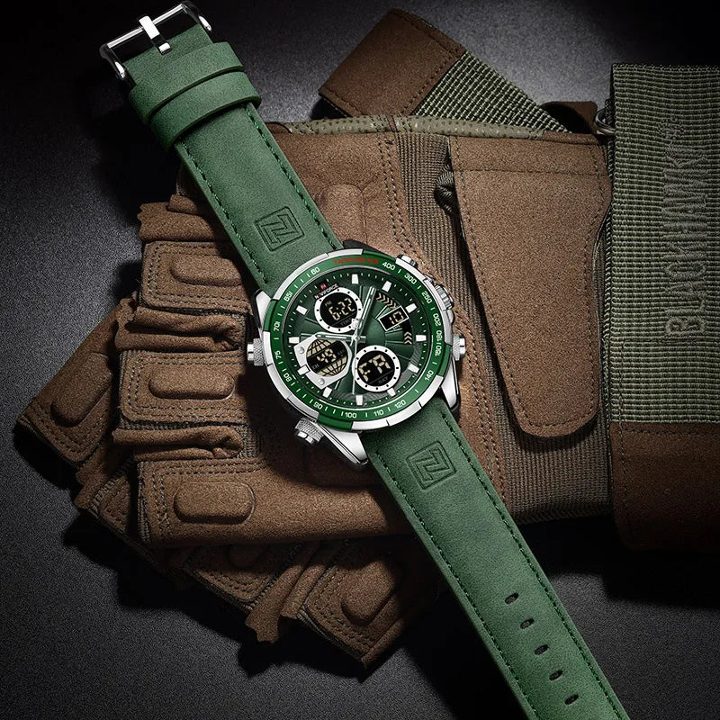 Montres militaires de mode NAVIFORCE pour hommes Luxe Montre chronographe sport originale Montre étanche à quartz Montre-bracelet numérique