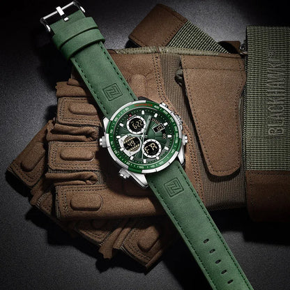 Montres militaires de mode NAVIFORCE pour hommes Luxe Montre chronographe sport originale Montre étanche à quartz Montre-bracelet numérique