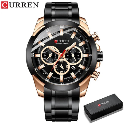 Montre à quartz CURREN pour hommes, marque de luxe, mode, affaires, montres en acier étanches pour hommes, montre-bracelet de sport, Relogio Masculino