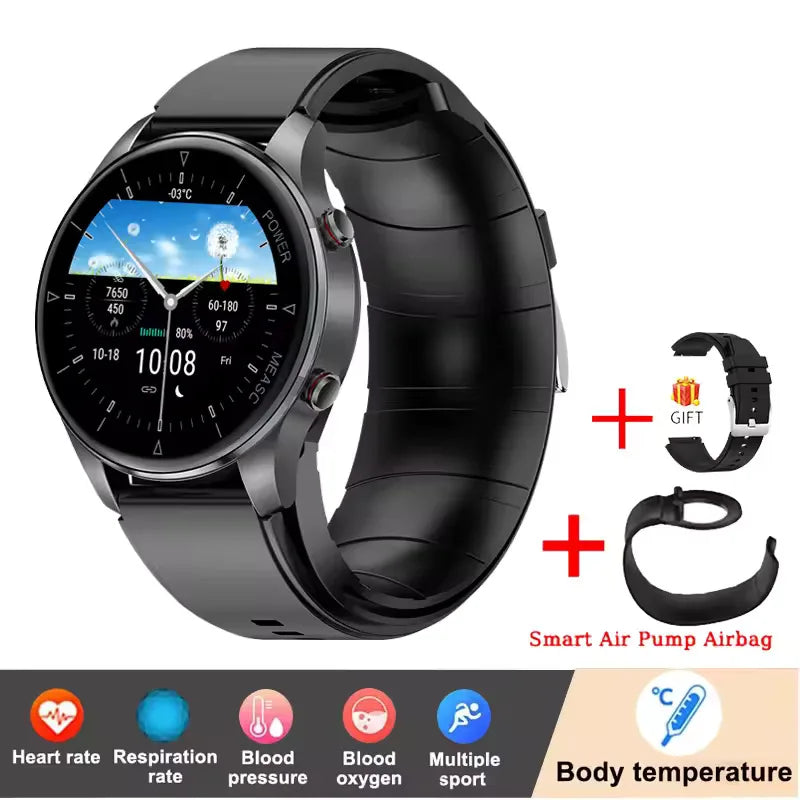 2026 New Blood Pressure Heart Rate Sleep Monitoring Health Smartwatch Men AirPump Airbag IP86 Waterproof Sports Smar twatch