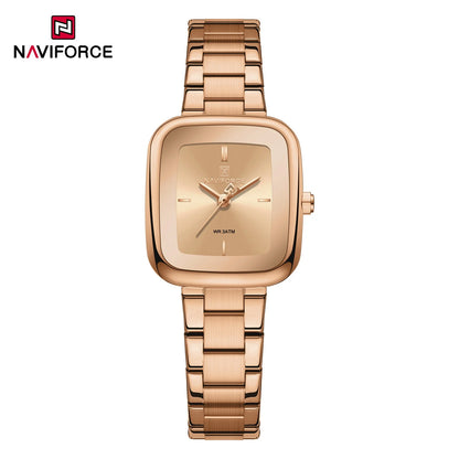 Montre-bracelet NAVIFORCE NF5075 décontractée pour femme avec bracelet en acier inoxydable résistant