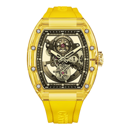 ChronoState BONEST GATTI Tourbillon – Montre Mécanique Automatique | Montre Squelette en Cristal Lumineuse