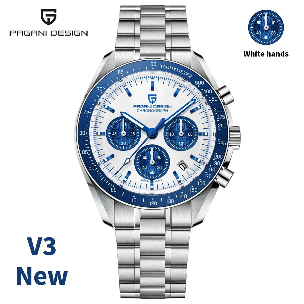 PAGANI DESIGN 2026 Nouvelle V5 PD1701 Montres Homme Luxe Montre à Quartz Homme Sport Vitesse Chronographe Verre Saphir AR Étanche 100M