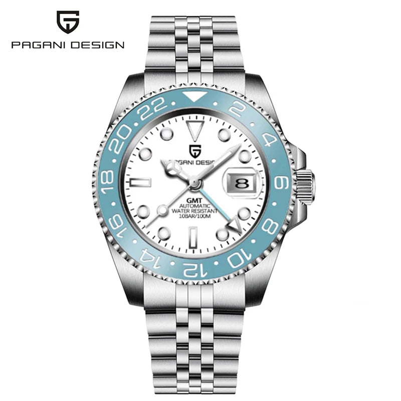 Nouvelle montre PAGANI DESIGN GMT automatique 1662 pour hommes, 40 mm, bracelet de marque supérieure, étanche 100 m, montres-bracelets mécaniques pour hommes, horloge