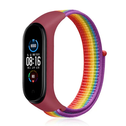 Nylon loop Mi band 4 5 6 Strap Replacement Soft Adjustable Wrist Watchband Pulsera correa For Xiaomi Mi band 3 4 5 6 7 Bracelet