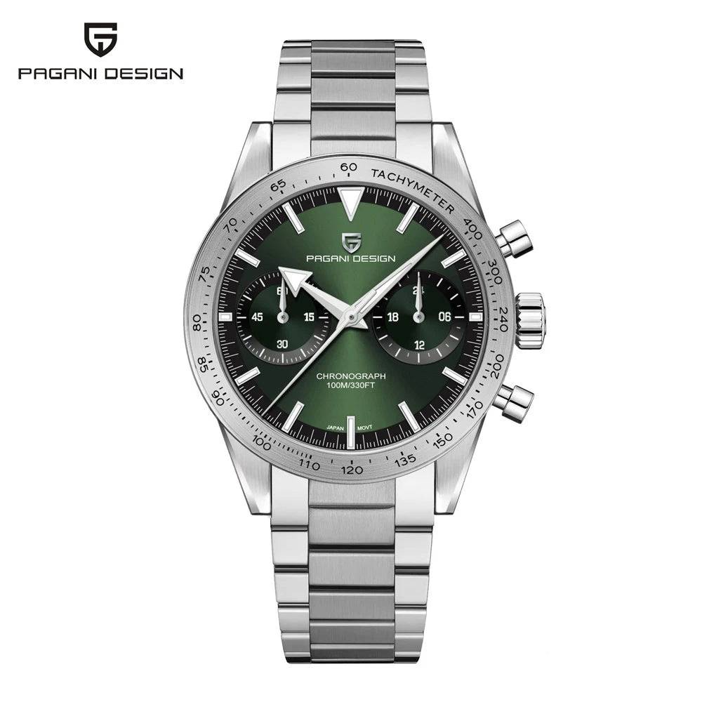 2026 Nouvelle montre homme rétro PAGANI DESIGN Montre à quartz phase de lune pour homme Chronographe sport de vitesse saphir AR VK64 Horloge Reloj Hombre