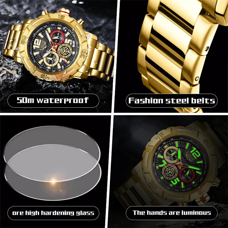Relogio Masculino LIGE Sport Men Watch Montre Homme de Luxe de Marque Supérieure à Quartz Montre-Bracelet Homme Tendance Militaire Étanche Chronographe Horloge Masculine