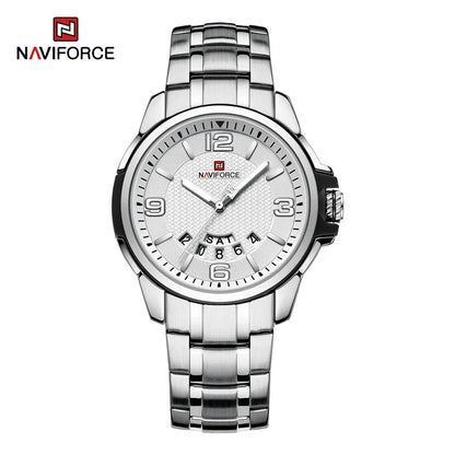 Montre-bracelet à quartz décontractée pour hommes, marque NAVIFORCE, en acier inoxydable, style affaires, étanche et lumineuse, Relogio