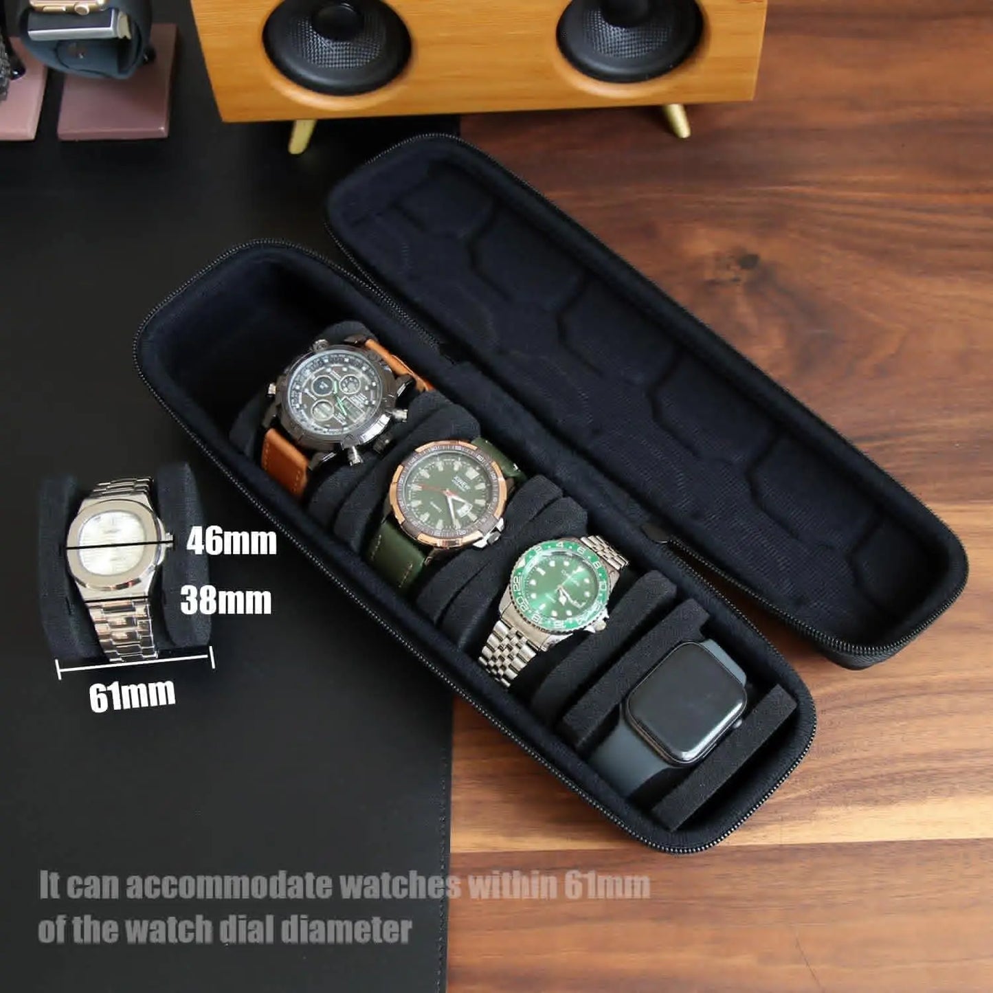 Organisateur de boîte de montres pour hommes ou femmes, étui de voyage portable pour montres, présentoir de montres pour montres-bracelets et montres connectées