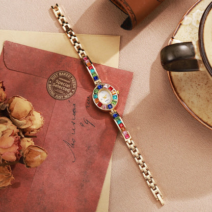 Montres de luxe pour femmes avec strass Montre à quartz pour femmes avec bracelet de mode Reloj Mujer Cadeau horloge pour filles (sans boîte)