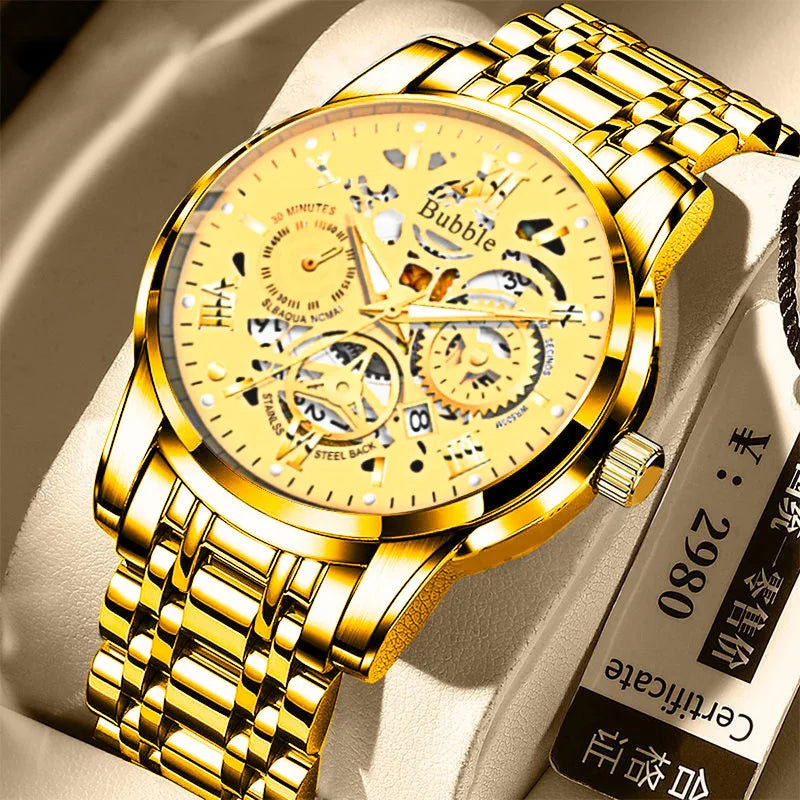 UTHAI L93 Roman Hollow Dial Stainless Steel Watch