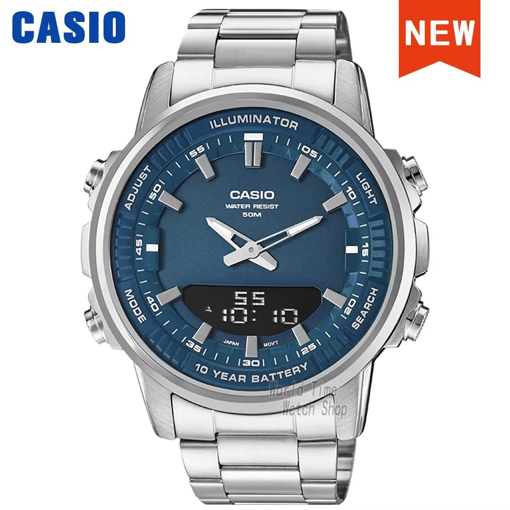 Montres Casio pour hommes, marque de luxe supérieure, ensemble pointeur LED double affichage étanche militaire, montre relogio masculino série AMW-880