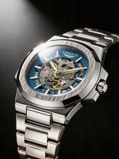 Men automatic watch luxury mechanical watches waterproof business skeleton wholesale stainless steel gift man watch