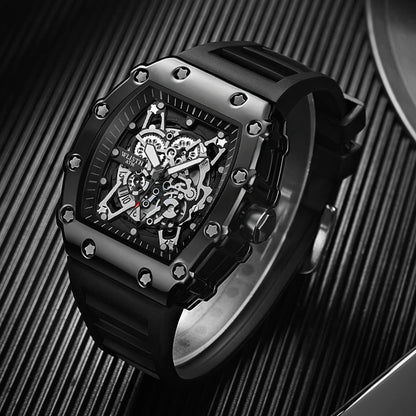 Montre de sport étanche à quartz lumineuse à grand cadran carré pour hommes