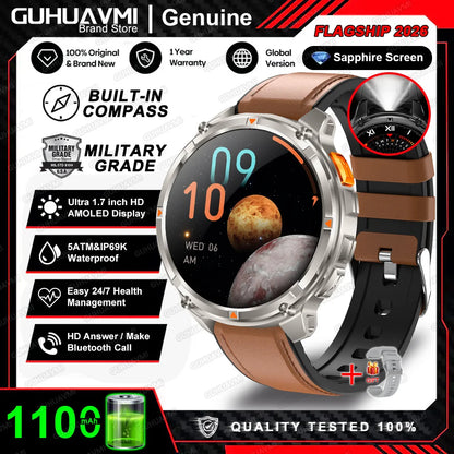 Montre connectée 2026 New T-Rex3 Pro 1100mAh Batterie GPS 5ATM Étanche Sport Course Extérieur Boussole Militaire
