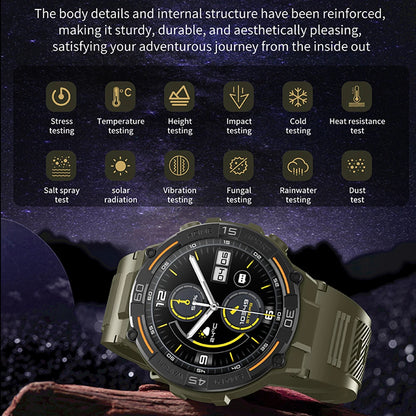 Smartwatch d'extérieur militaire 2026 pour hommes, appels Bluetooth, étanche, moniteur de santé, suivi sportif de course, compatible Android iOS