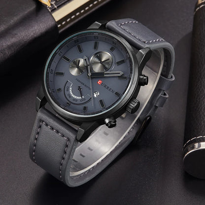 Montre à quartz pour homme Curren 8217, bracelet en cuir de luxe, marque supérieure, décontractée, à la mode, pour sport, horloge, montre-bracelet pour homme