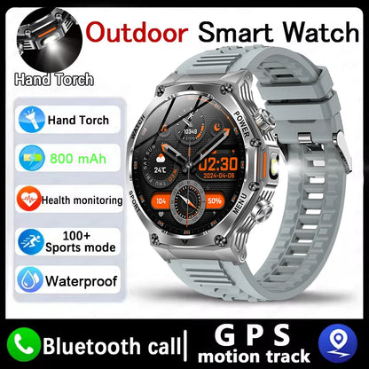 Nouvelle montre intelligente de sport robuste d'extérieur, écran HD 1,8" 390*390, batterie longue durée 800 mAh, suivi de la condition physique, calories, distance.