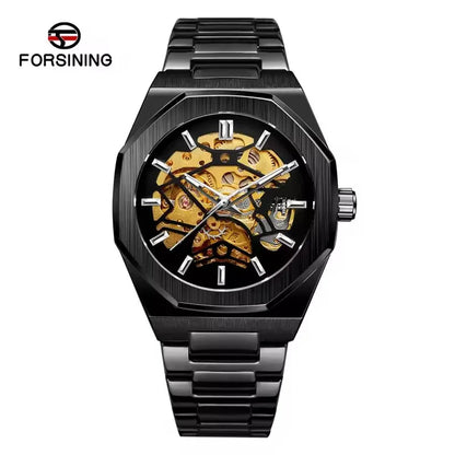 Forsining 344D Luxury Fashion Men's Mechanical Watch Skeleton Hollow Exquisite Dial Business Men's Automatic Watch reloj hombre