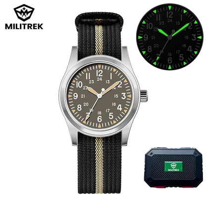 Montre Homme MILITREK 2026 Nouvelle Montre Militaire Rétro Quartz VH31 37mm Saphir Acier Inoxydable Étanche 100m Lumineux C3 Reloj Hombre